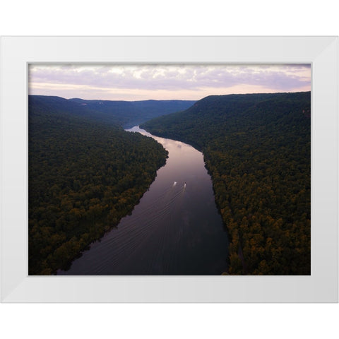 Sunrise Boat Race White Modern Wood Framed Art Print by Lee, Rachel