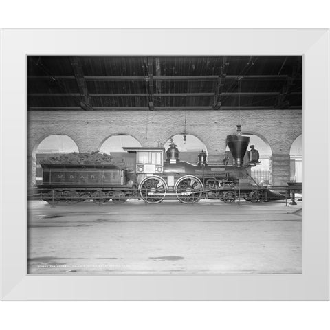 The General Train Union Station 1907 White Modern Wood Framed Art Print by Lee, Rachel