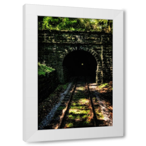 Train Enter Tunnel 4 White Modern Wood Framed Art Print by Lee, Rachel