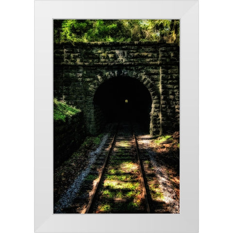 Train Enter Tunnel 4 White Modern Wood Framed Art Print by Lee, Rachel