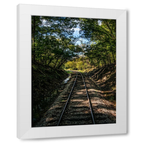 Train Track 2 White Modern Wood Framed Art Print by Lee, Rachel