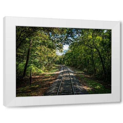 Train Track 6 White Modern Wood Framed Art Print by Lee, Rachel
