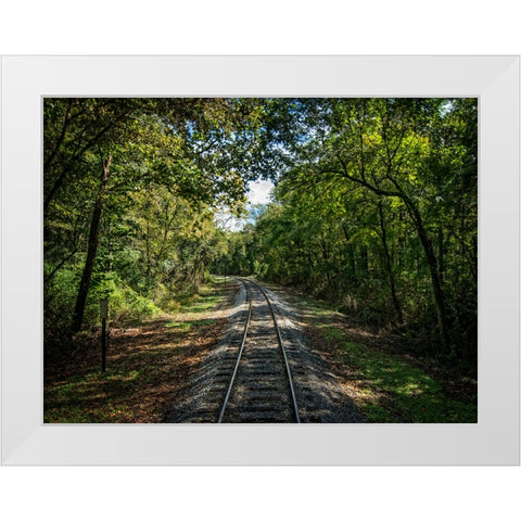 Train Track 6 White Modern Wood Framed Art Print by Lee, Rachel