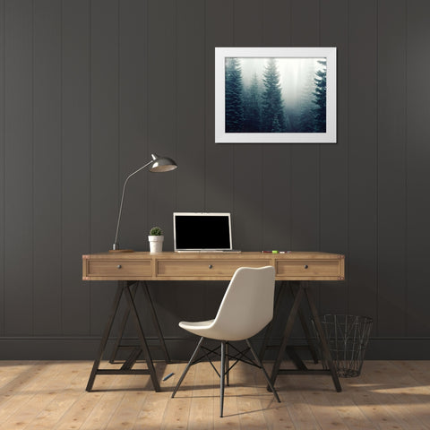 Trees 42 White Modern Wood Framed Art Print by Lee, Rachel