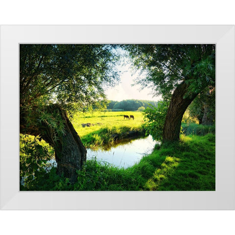 Trees 58 White Modern Wood Framed Art Print by Lee, Rachel