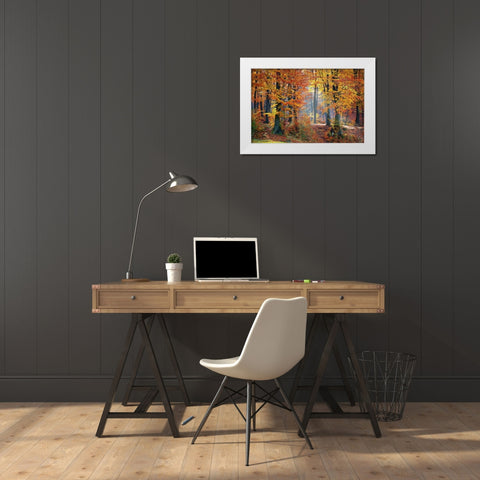 Trees 9 White Modern Wood Framed Art Print by Lee, Rachel