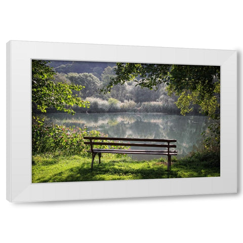Trees And Water 3 White Modern Wood Framed Art Print by Lee, Rachel