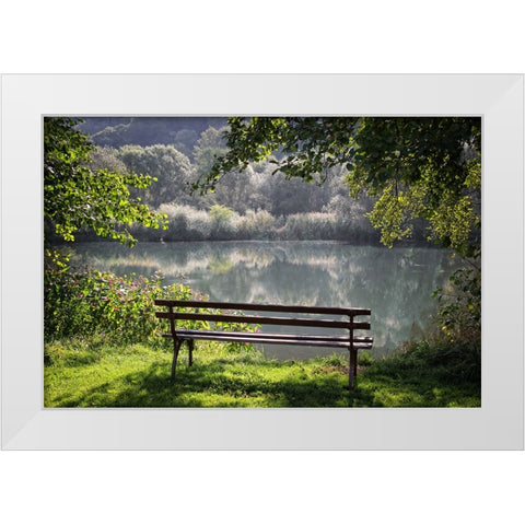 Trees And Water 3 White Modern Wood Framed Art Print by Lee, Rachel