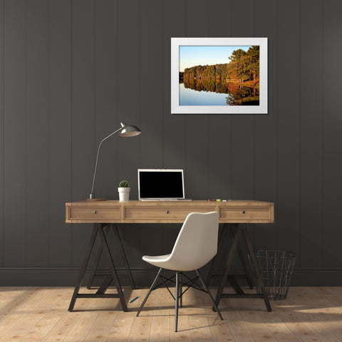 Trees And Water 9 White Modern Wood Framed Art Print by Lee, Rachel