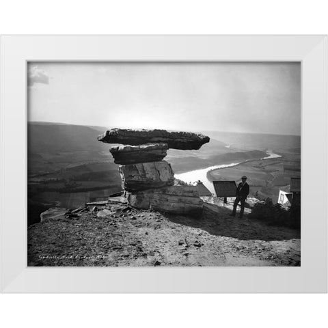 Umbrella Rock Lookout 1902 White Modern Wood Framed Art Print by Lee, Rachel
