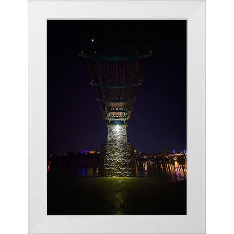 Walnut Bridge Column Night White Modern Wood Framed Art Print by Lee, Rachel