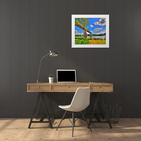 Walnut Bridge From Coolidge Horizontal White Modern Wood Framed Art Print by Lee, Rachel