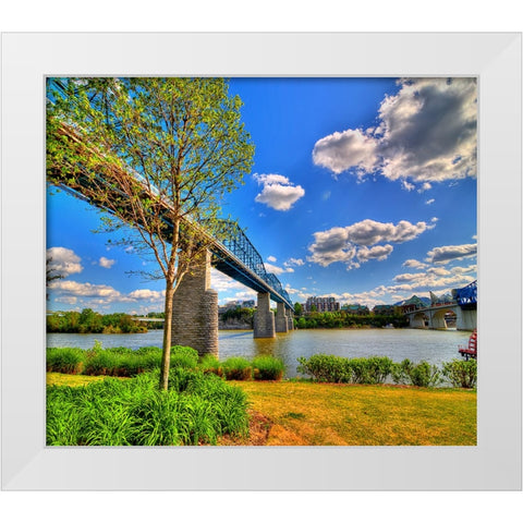 Walnut Bridge From Coolidge Horizontal White Modern Wood Framed Art Print by Lee, Rachel