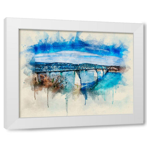 Walnut From Hunter Deck Watercolor White Modern Wood Framed Art Print by Lee, Rachel