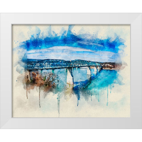 Walnut From Hunter Deck Watercolor White Modern Wood Framed Art Print by Lee, Rachel