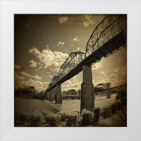 Walnut Left Grunge White Modern Wood Framed Art Print by Lee, Rachel