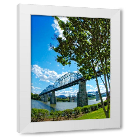 Walnut Verticle with Tree White Modern Wood Framed Art Print by Lee, Rachel