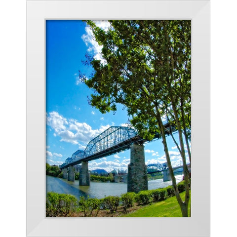 Walnut Verticle with Tree White Modern Wood Framed Art Print by Lee, Rachel