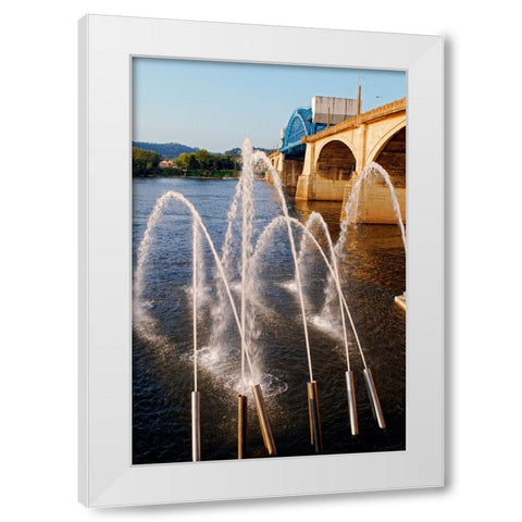 Water Cannons White Modern Wood Framed Art Print by Lee, Rachel