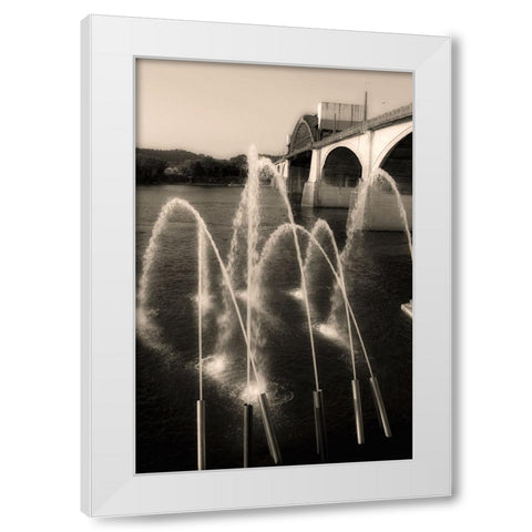 Water Cannons Sepia White Modern Wood Framed Art Print by Lee, Rachel