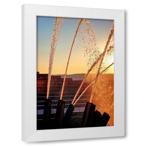 Water Cannons Sunset White Modern Wood Framed Art Print by Lee, Rachel