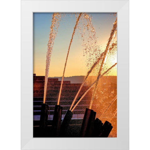 Water Cannons Sunset White Modern Wood Framed Art Print by Lee, Rachel