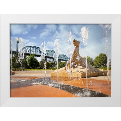 Water For Horses White Modern Wood Framed Art Print by Lee, Rachel