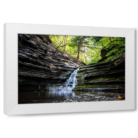 Waterfall 1 White Modern Wood Framed Art Print by Lee, Rachel
