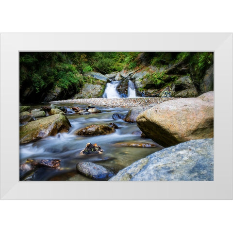 Waterfall 21 White Modern Wood Framed Art Print by Lee, Rachel