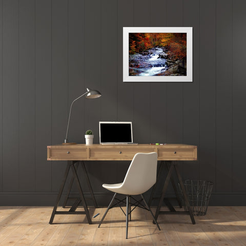 Waterfall 22 White Modern Wood Framed Art Print by Lee, Rachel