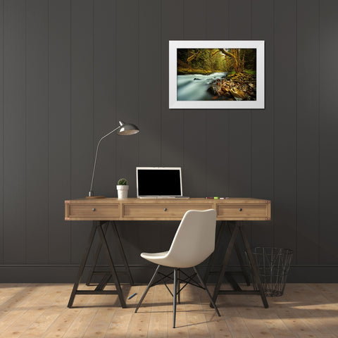 Waterfall 24 White Modern Wood Framed Art Print by Lee, Rachel