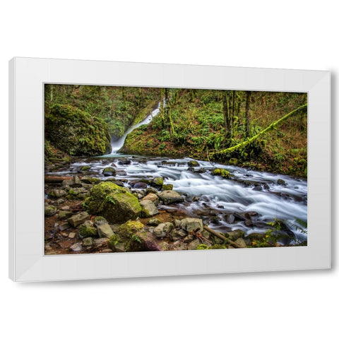 Waterfall 27 White Modern Wood Framed Art Print by Lee, Rachel