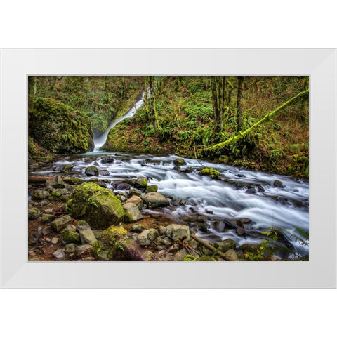 Waterfall 27 White Modern Wood Framed Art Print by Lee, Rachel