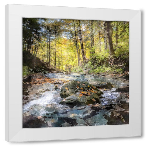 Waterfall 28 White Modern Wood Framed Art Print by Lee, Rachel