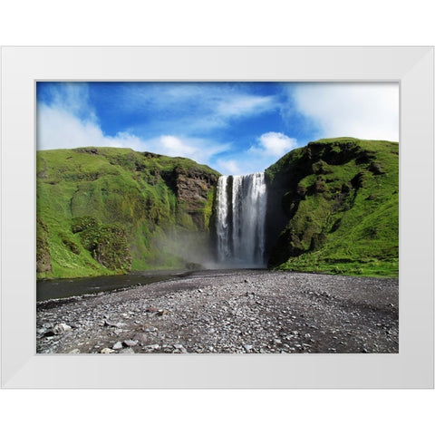 Waterfall 33 White Modern Wood Framed Art Print by Lee, Rachel
