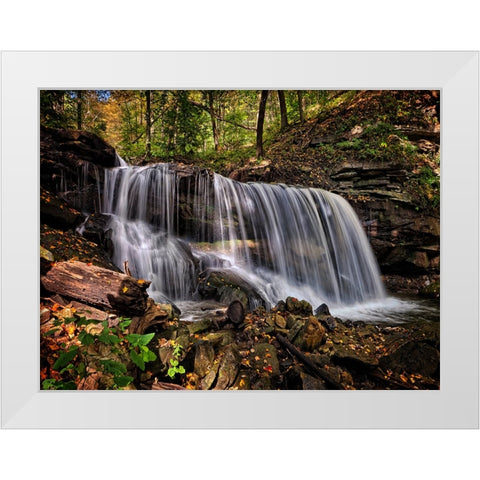 Waterfall 36 White Modern Wood Framed Art Print by Lee, Rachel