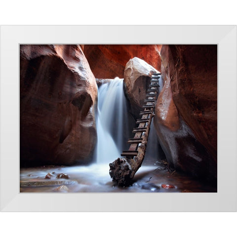 Waterfall 38 White Modern Wood Framed Art Print by Lee, Rachel