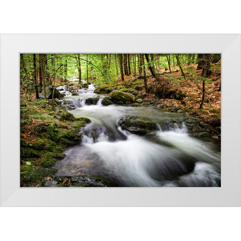 Waterfall 4 White Modern Wood Framed Art Print by Lee, Rachel