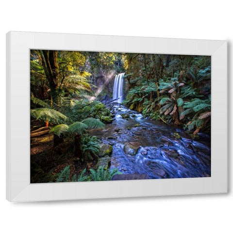 Waterfall 41 White Modern Wood Framed Art Print by Lee, Rachel