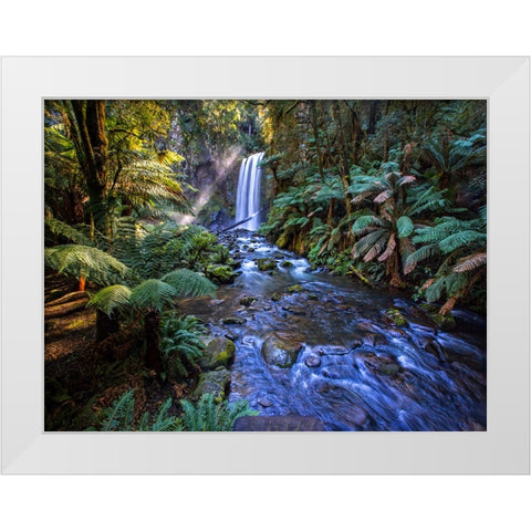 Waterfall 41 White Modern Wood Framed Art Print by Lee, Rachel