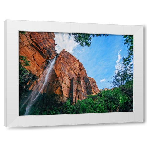 Waterfall 42 White Modern Wood Framed Art Print by Lee, Rachel