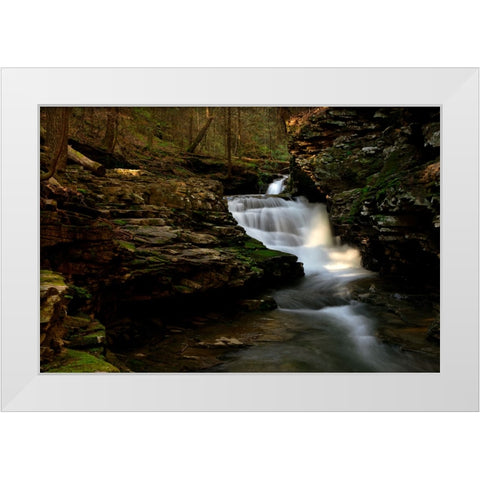 Waterfall 52 White Modern Wood Framed Art Print by Lee, Rachel