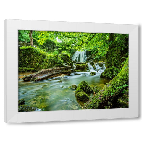 Waterfall 58 White Modern Wood Framed Art Print by Lee, Rachel