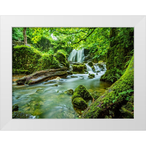 Waterfall 58 White Modern Wood Framed Art Print by Lee, Rachel