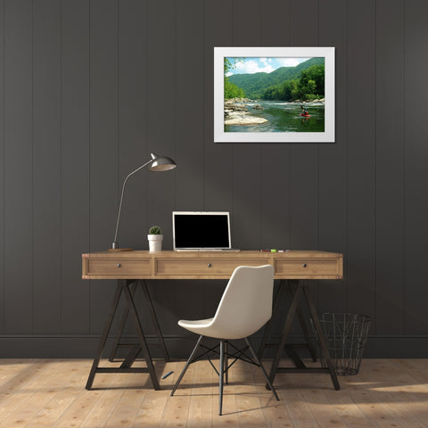 Whitewater Raft White Modern Wood Framed Art Print by Lee, Rachel
