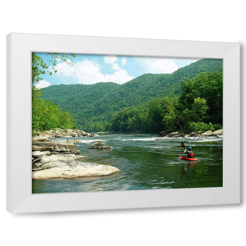 Whitewater Raft White Modern Wood Framed Art Print by Lee, Rachel
