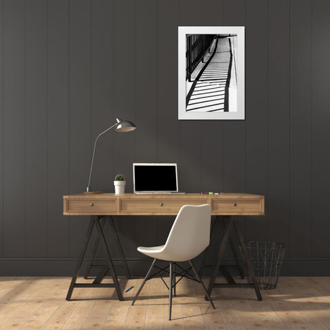 Shadows White Modern Wood Framed Art Print by Malone, Will