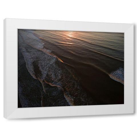 Morning Waves White Modern Wood Framed Art Print by Malone, Will
