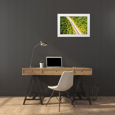Road White Modern Wood Framed Art Print by Malone, Will