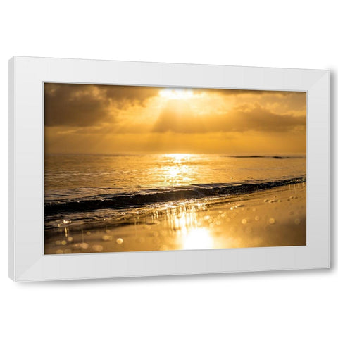 Golden White Modern Wood Framed Art Print by Malone, Will